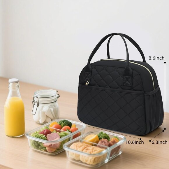 Lunch Box for Women Insulated Lunch Bag Lunchbox Cooler Thermal Leakproof Quilte - Picture 3 of 10